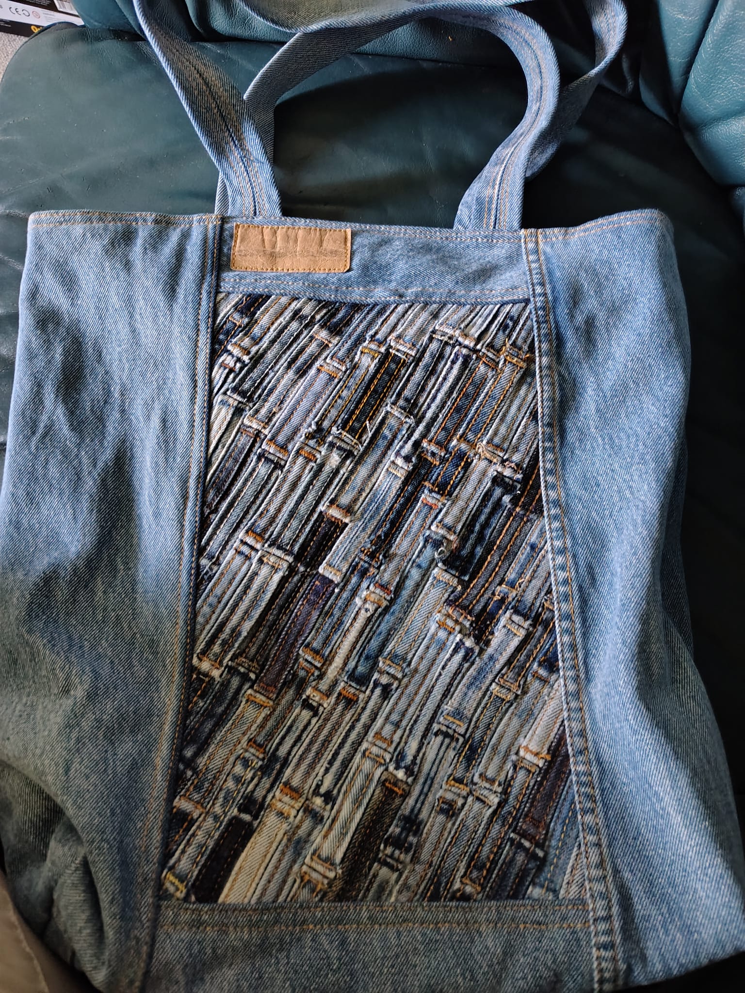 Handgemaakte strandtas voorkant